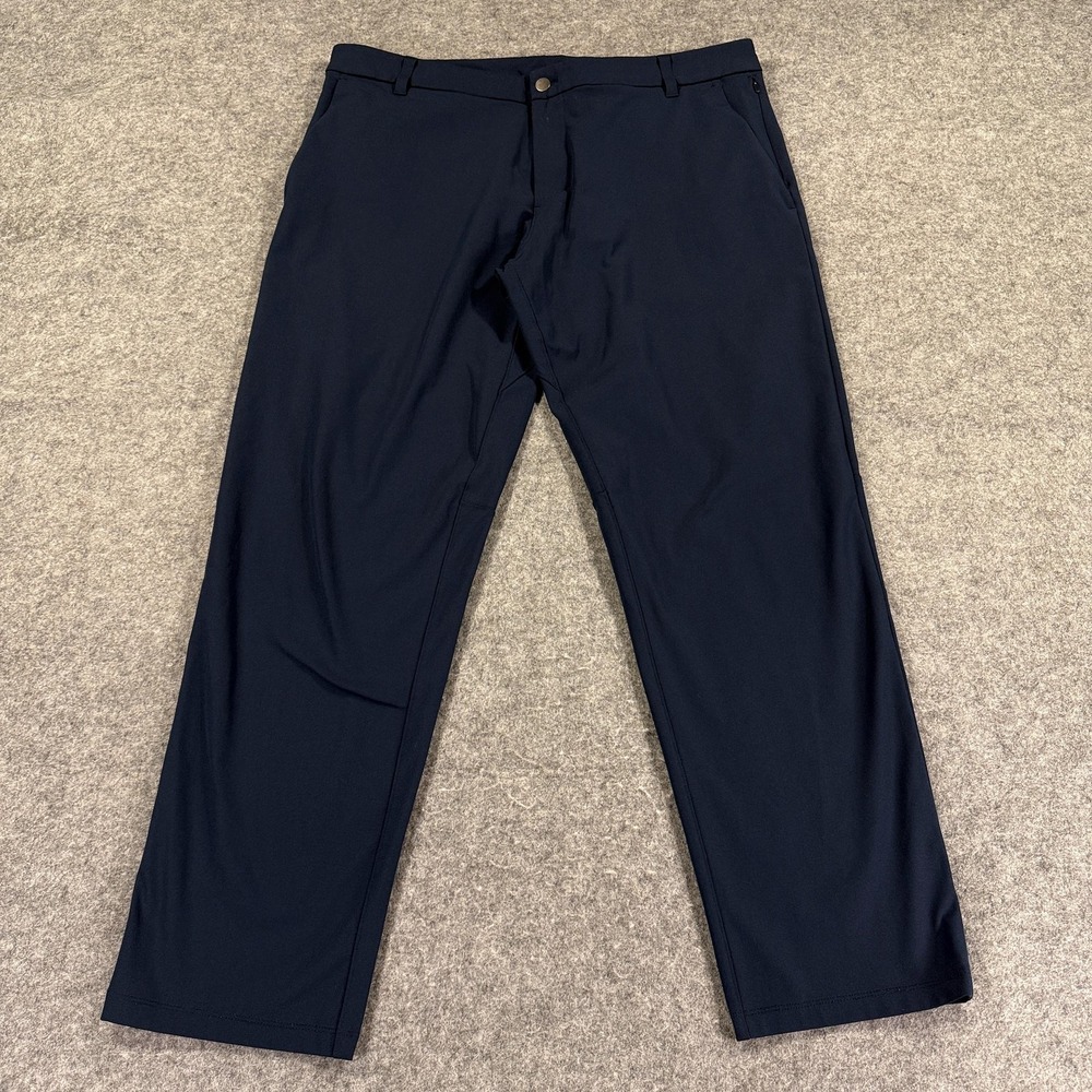 Lululemon Commission Pants Mens 38x30 Navy Blue Straight‎ Leg Warpstream Golf